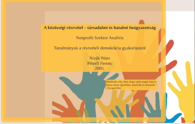 Nizák Péter, Péterfi Ferenc: A közösségi részvétel – társadalmi és hatalmi beágyazottság